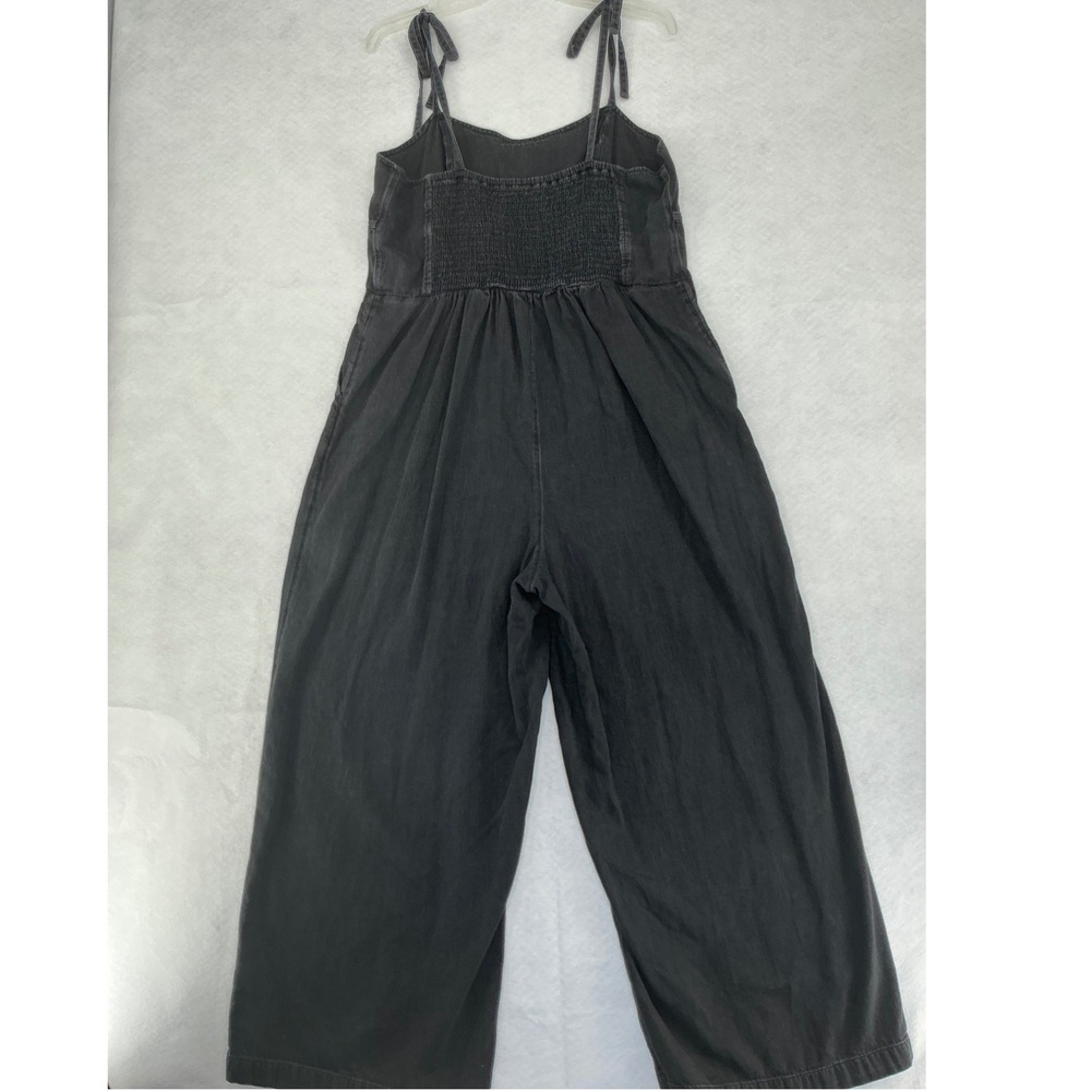 Old Navy Cami Jumpsuit Women XL Black Jack Denim Wide Leg Tie Strap S/658033-00 - Picture 6 of 9